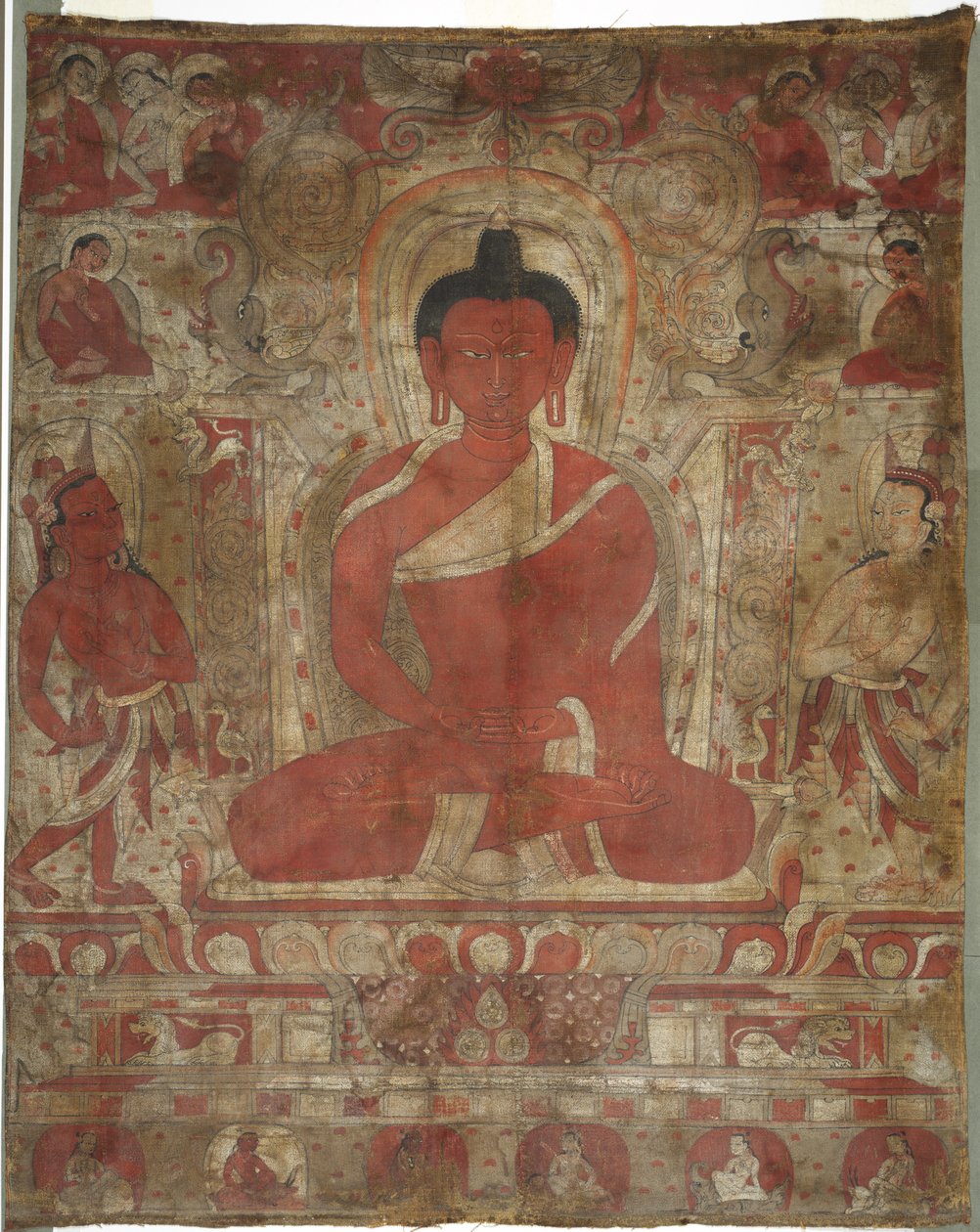 Sedící Amitabha s obsluhou, c. 1100s. od Unbekannt