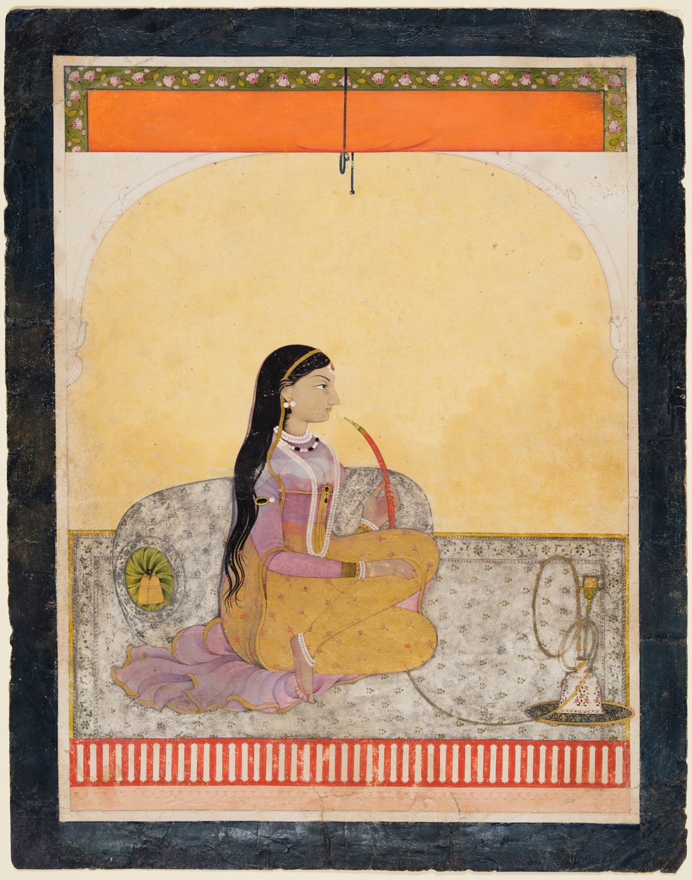 Sedící dáma kouří vodní dýmku, c. 1780. od Unbekannt