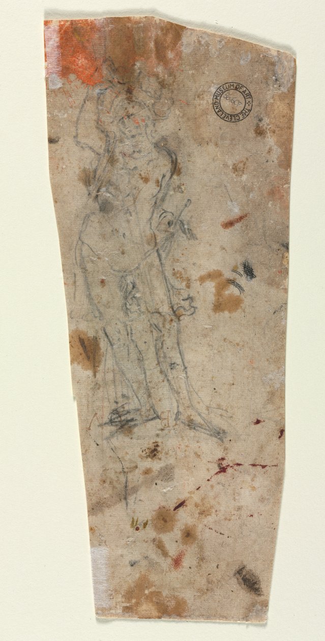 Náčrt obrněné mužské postavy, 1600s. od Unbekannt