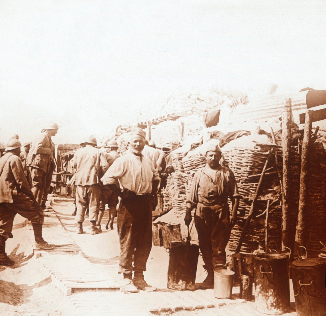 Vojáci v zákopech, Belgie, c1914-c1918 od Unbekannt