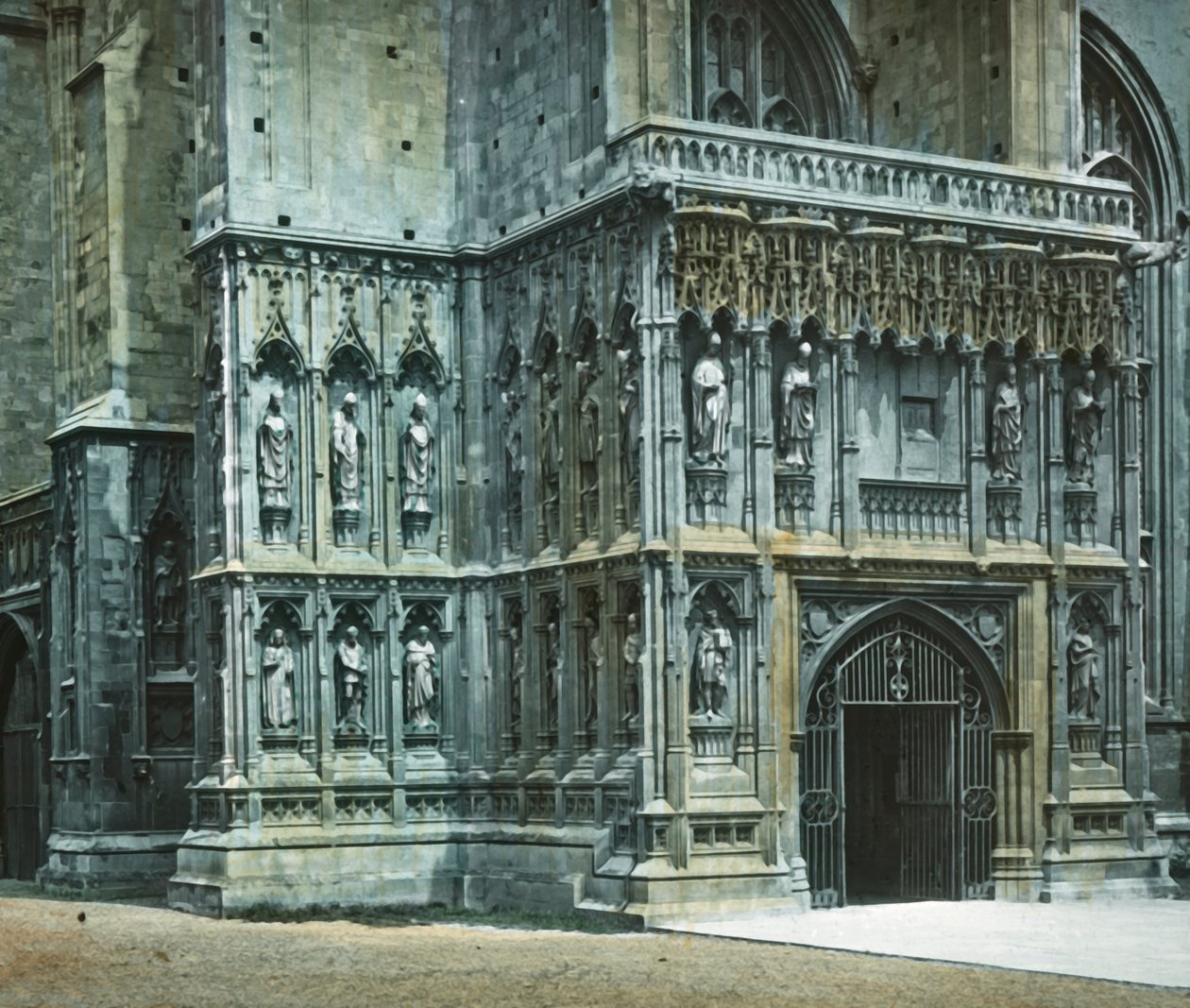 South West Porch, Canterburská katedrála, c1890. od Unbekannt