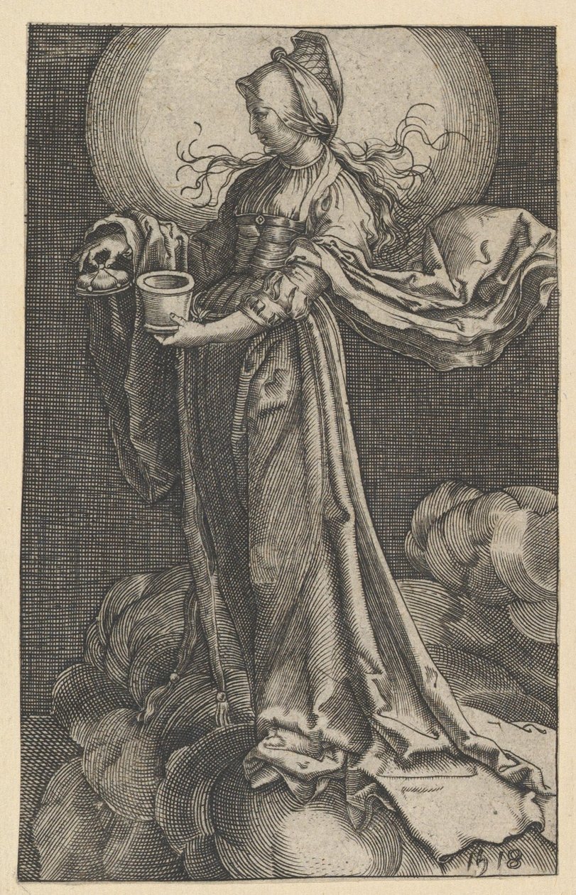 Svatá Marie Magdalena na oblacích opis, 1518 . od Unbekannt