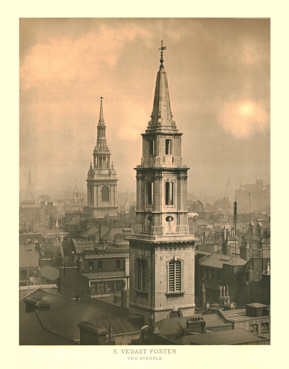 St Vedast Foster, The Steeple, polovina konce 19. století. od Unbekannt
