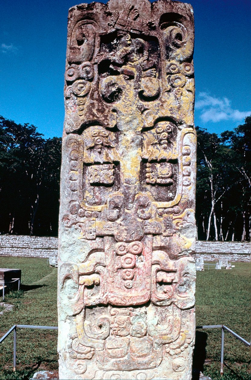 Stele B z Copanu, Honduras, Pre-Columbian, Maya, c300-630 od Unbekannt