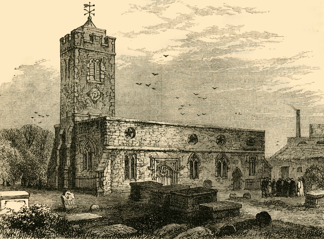 Kostel Stoke Newington, 1750, c1876. od Unbekannt
