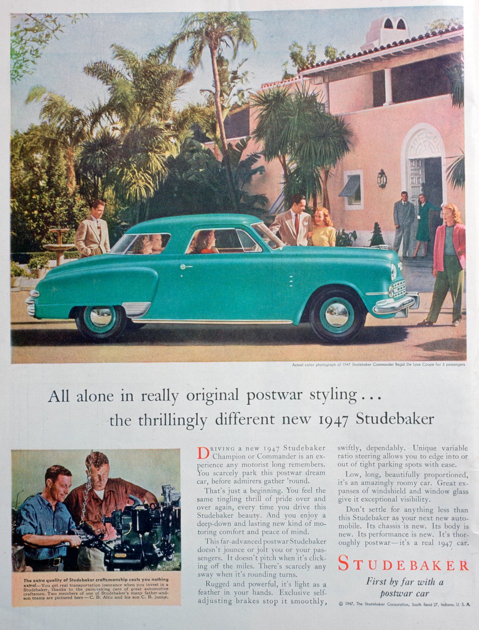 Reklama na auto Studebaker, 1947 od Unbekannt