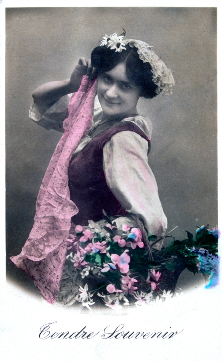 Tendre Souvenir, Francouzská pohlednice, c1900 od Unbekannt