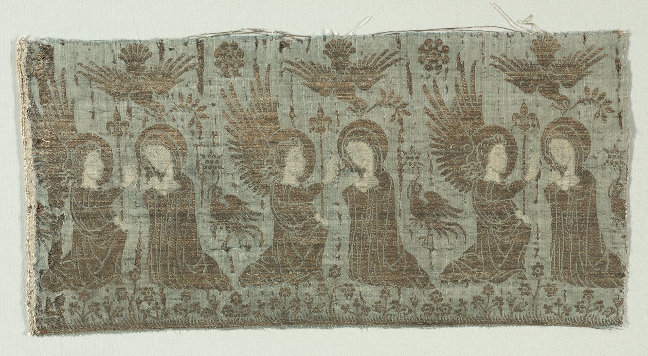 Textilní fragment se Zvěstováním, 1370-1400. od Unbekannt