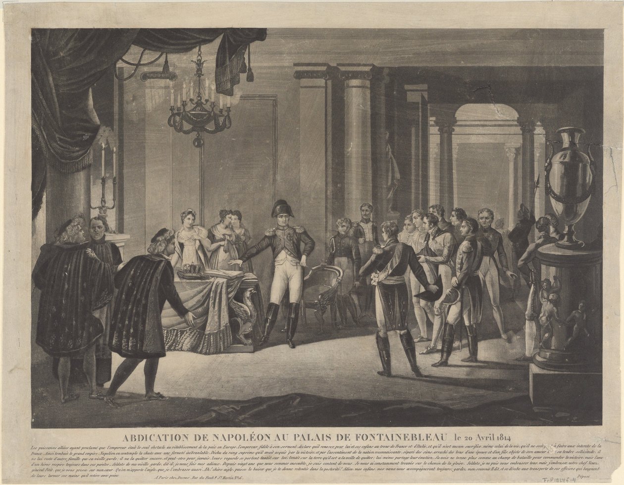 Abdikace Napoleona ve Fontainebleau, 1814 od Unbekannt
