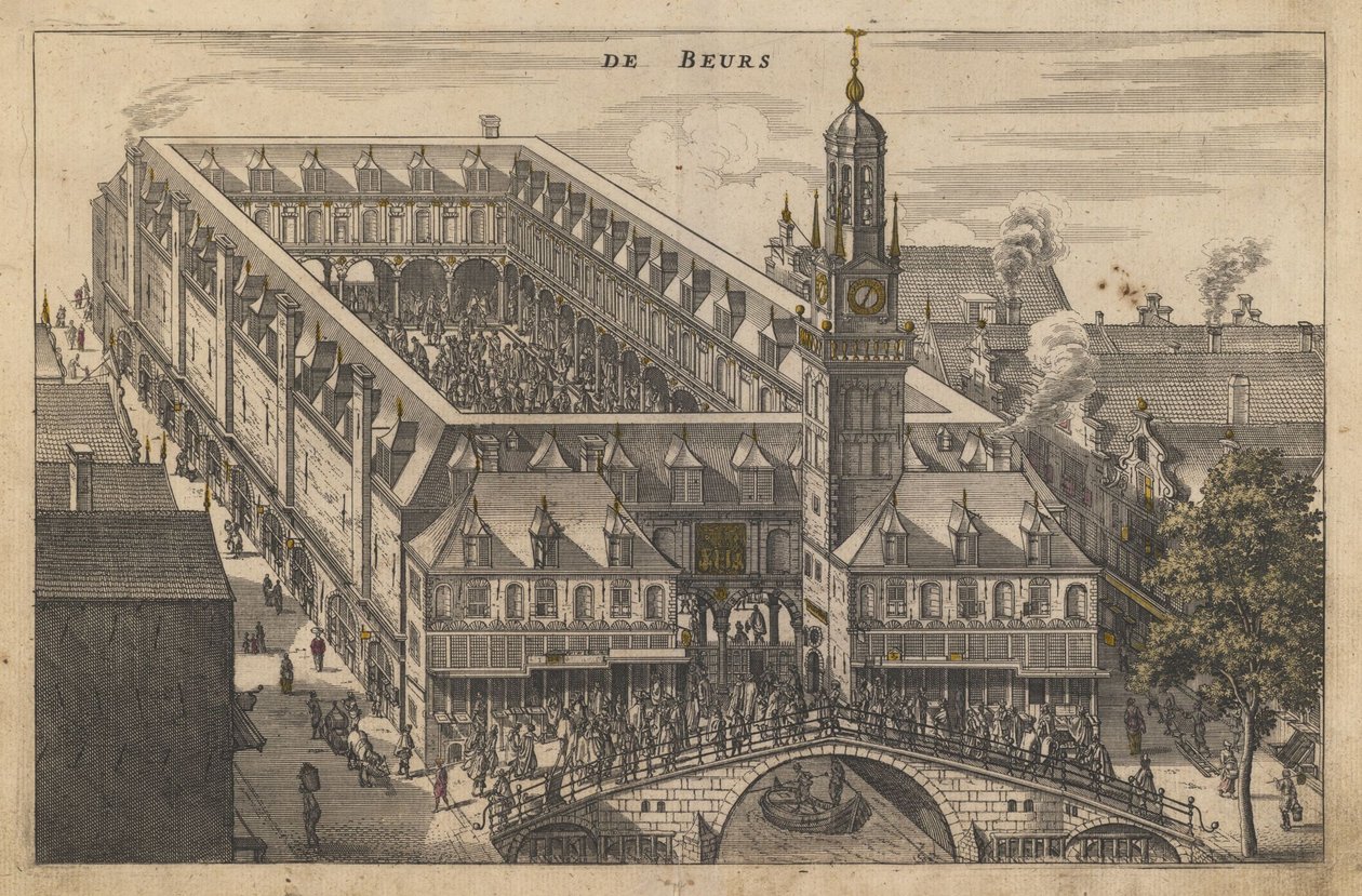 Amsterdamská burza, počátek 17. století. od Unbekannt