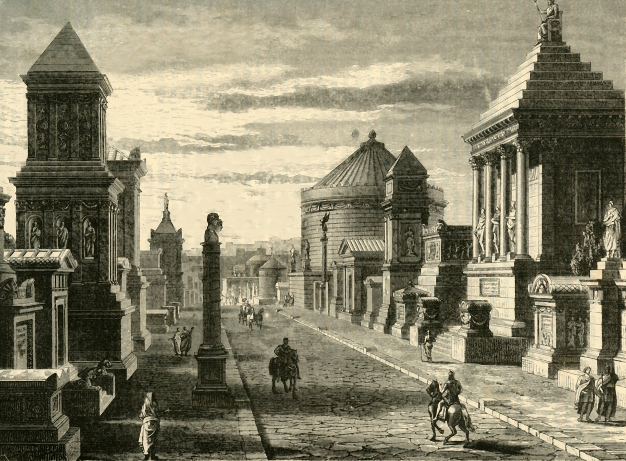 Appian Way v Římě obnovena, 1890. od Unbekannt