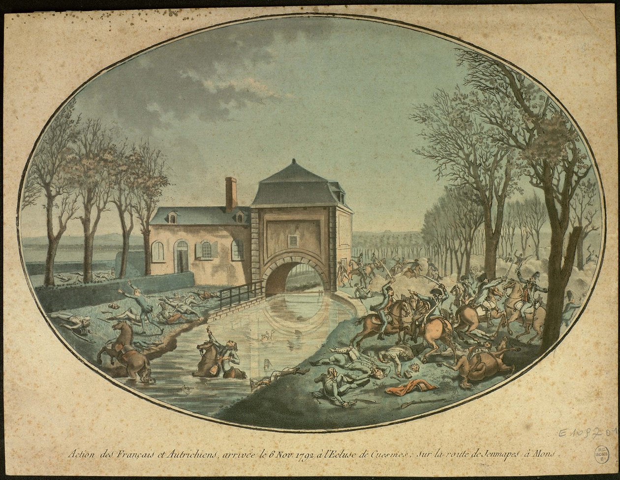 Bitva u Jemappes, c. 1793. od Unbekannt