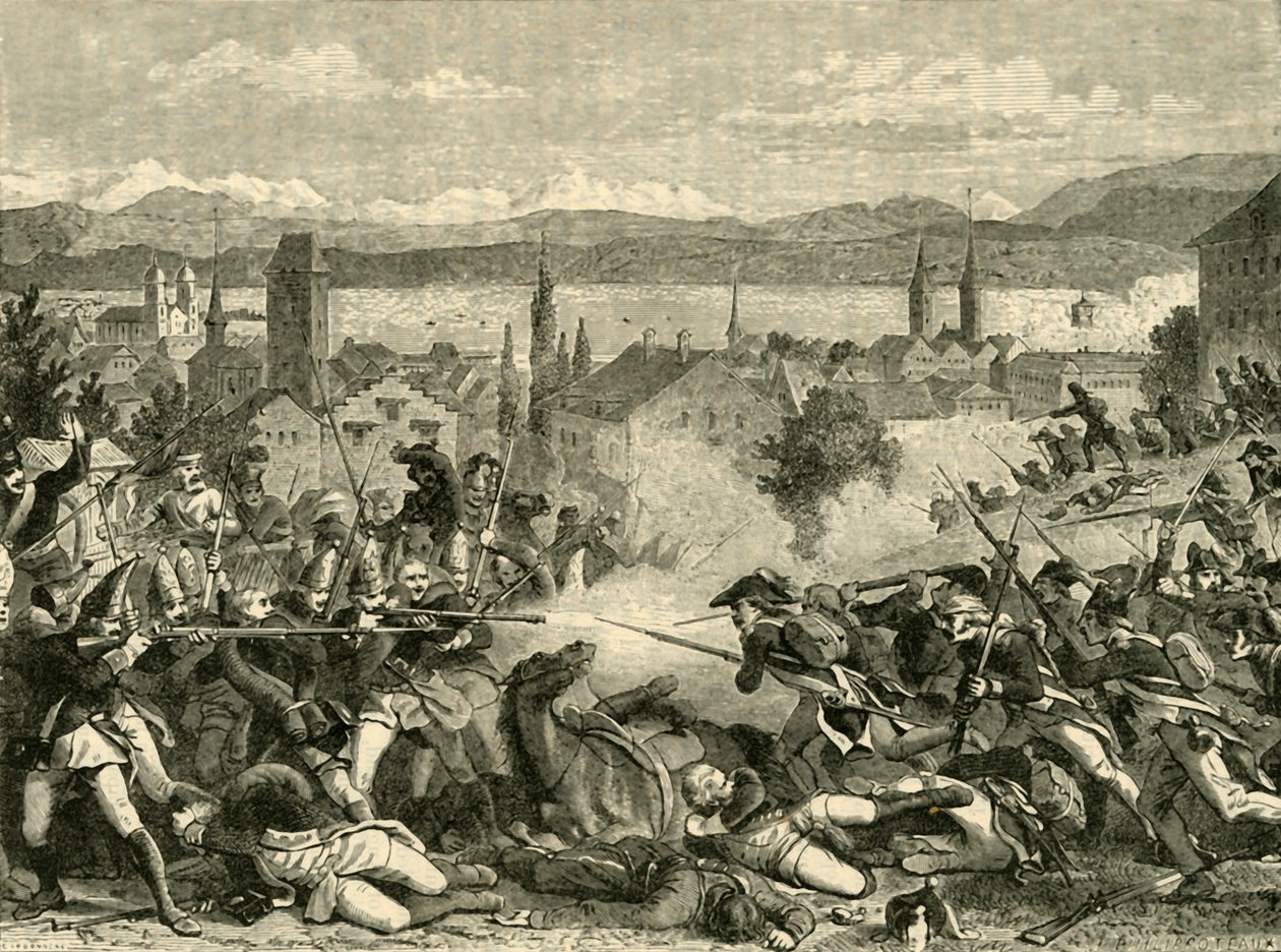 Bitva u Curychu, 1799, 1890. od Unbekannt