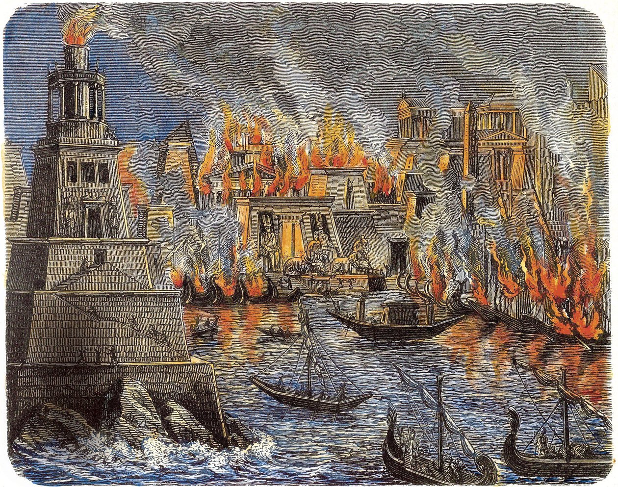 Spálení Alexandrijské knihovny, 1876 od Unbekannt