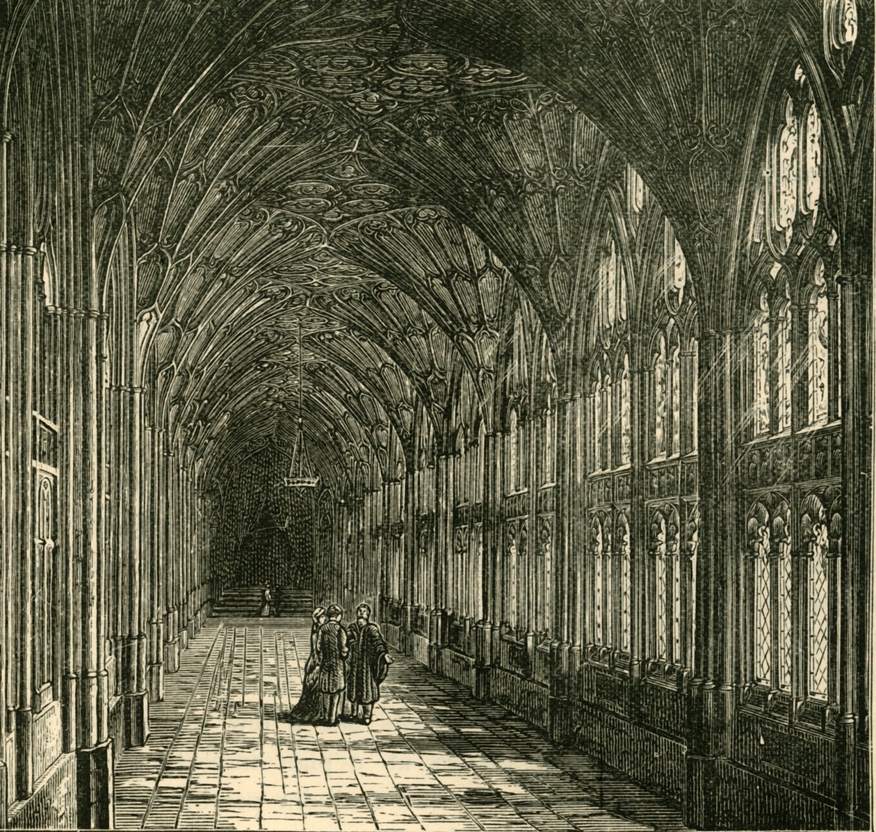 The Cloisters of Gloucester Cathedral, 1898. od Unbekannt