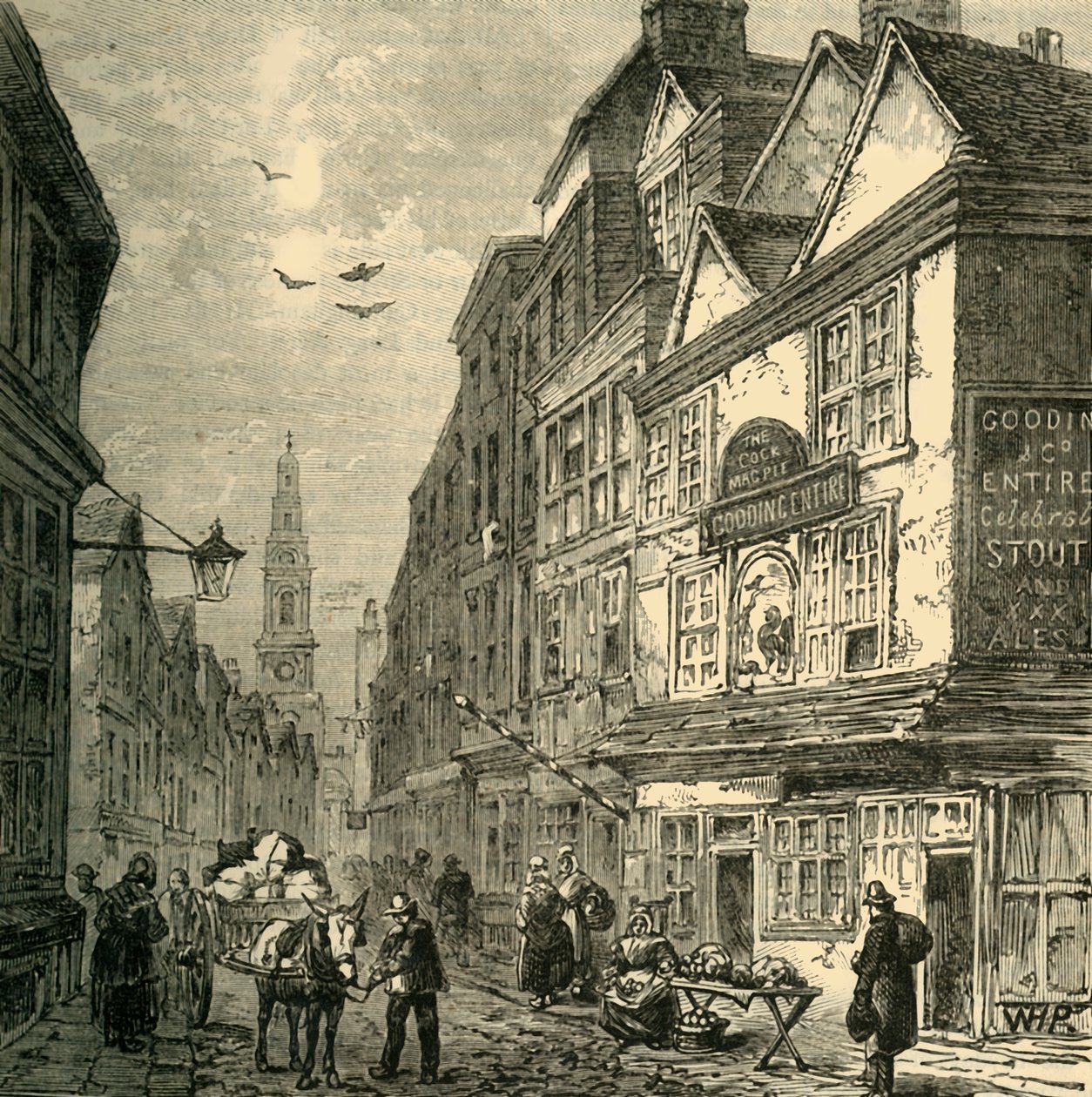 Kohout a straka, Drury Lane, 1881. od Unbekannt