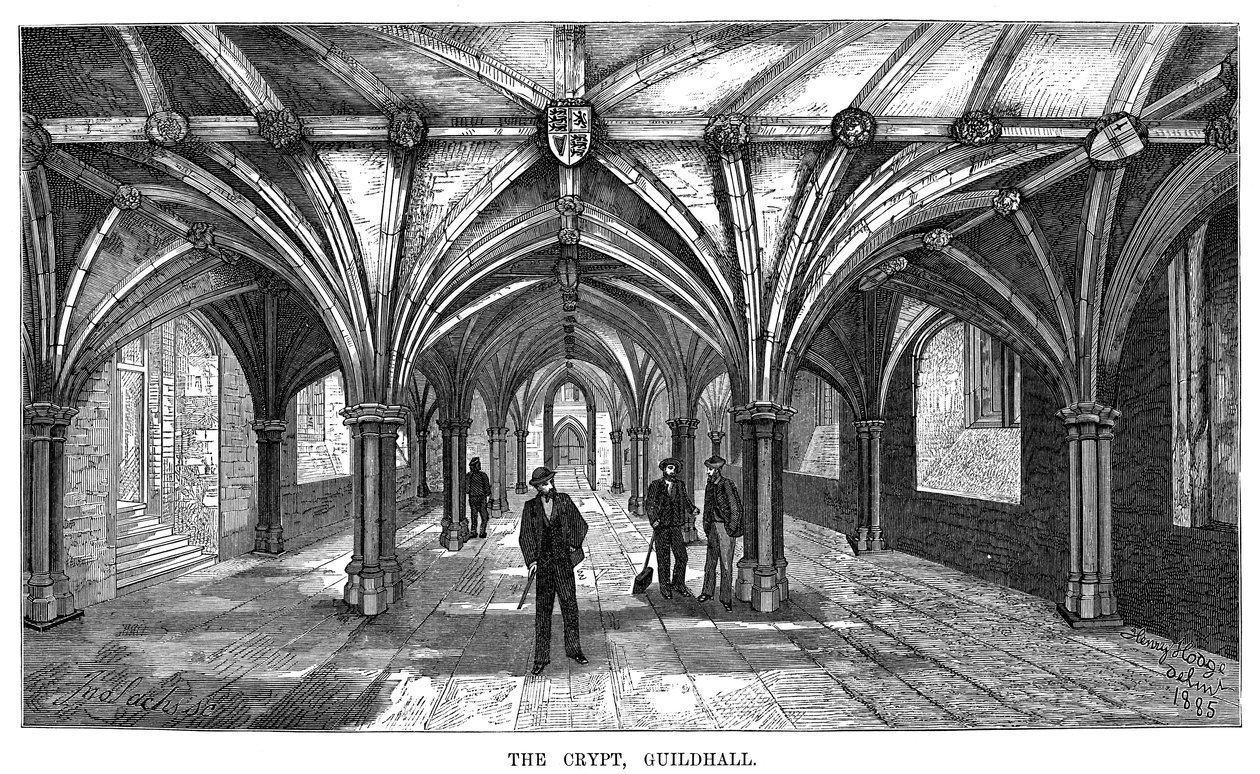 The Crypt, Guildhall, City of London, 1886 od Unbekannt