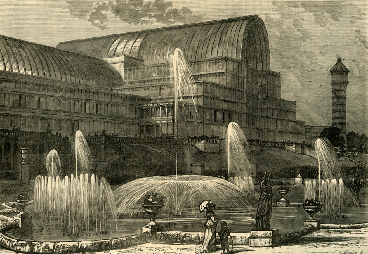 Křišťálový palác, z jihu, c1878. od Unbekannt