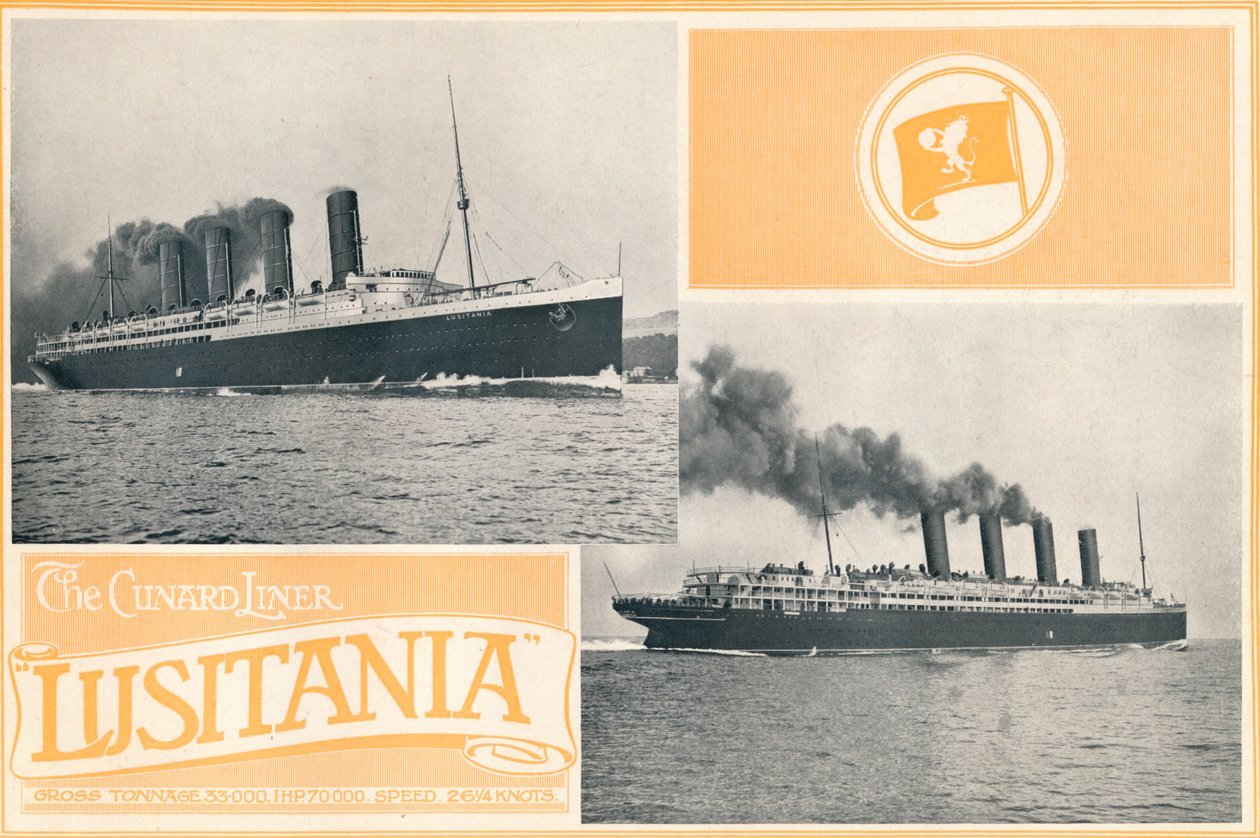 The Cunard Liner Lusitania., c1910. od Unbekannt