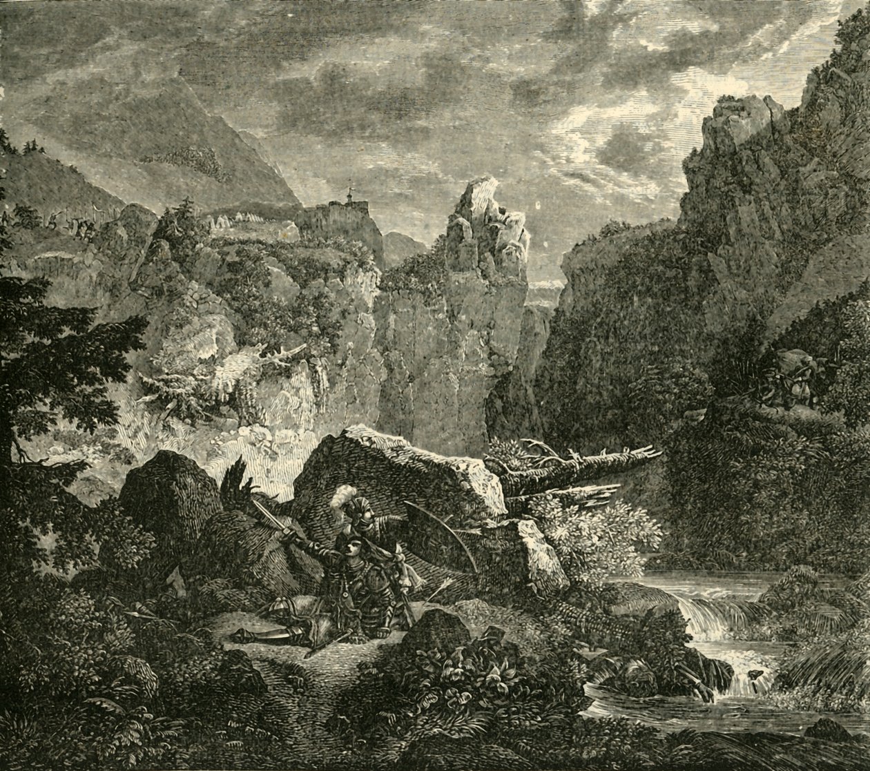 Smrt Rolanda v Roncesvalles, 778 AD, 1890. od Unbekannt