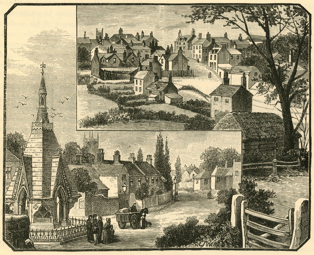 Pitná fontána. Ulice v Broseley., 1898. od Unbekannt