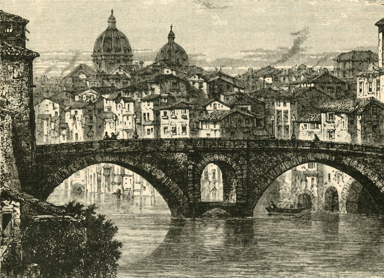 Fabriciánův most, Řím, 1890. od Unbekannt