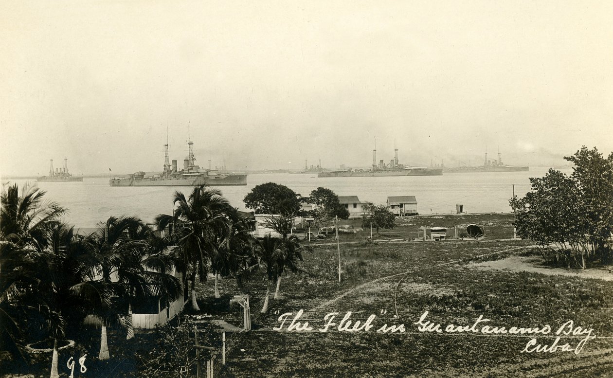 Flotila v zálivu Guantánamo na Kubě, c1919. od Unbekannt