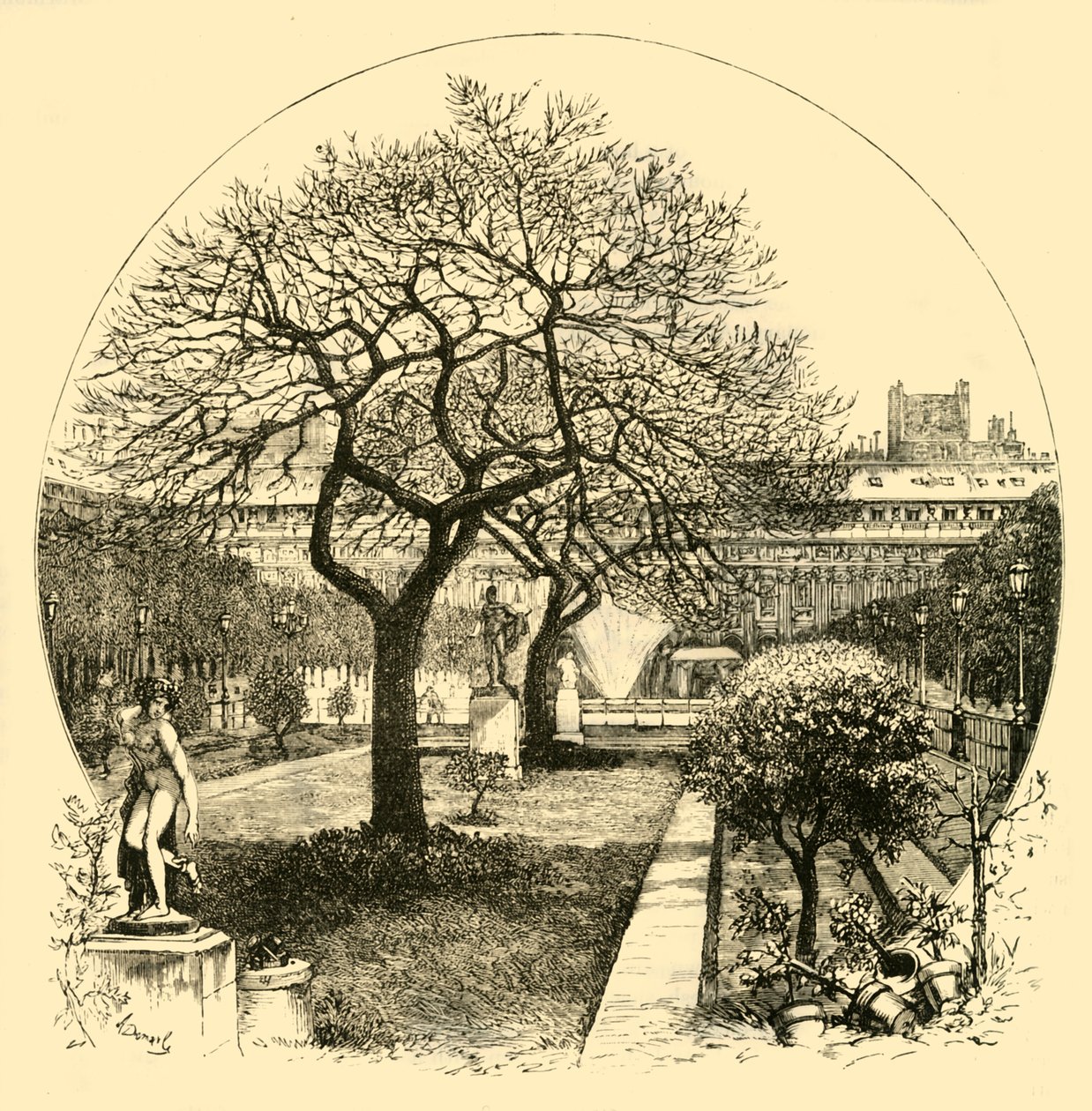Zahrady královského paláce, Paříž, 1890. od Unbekannt