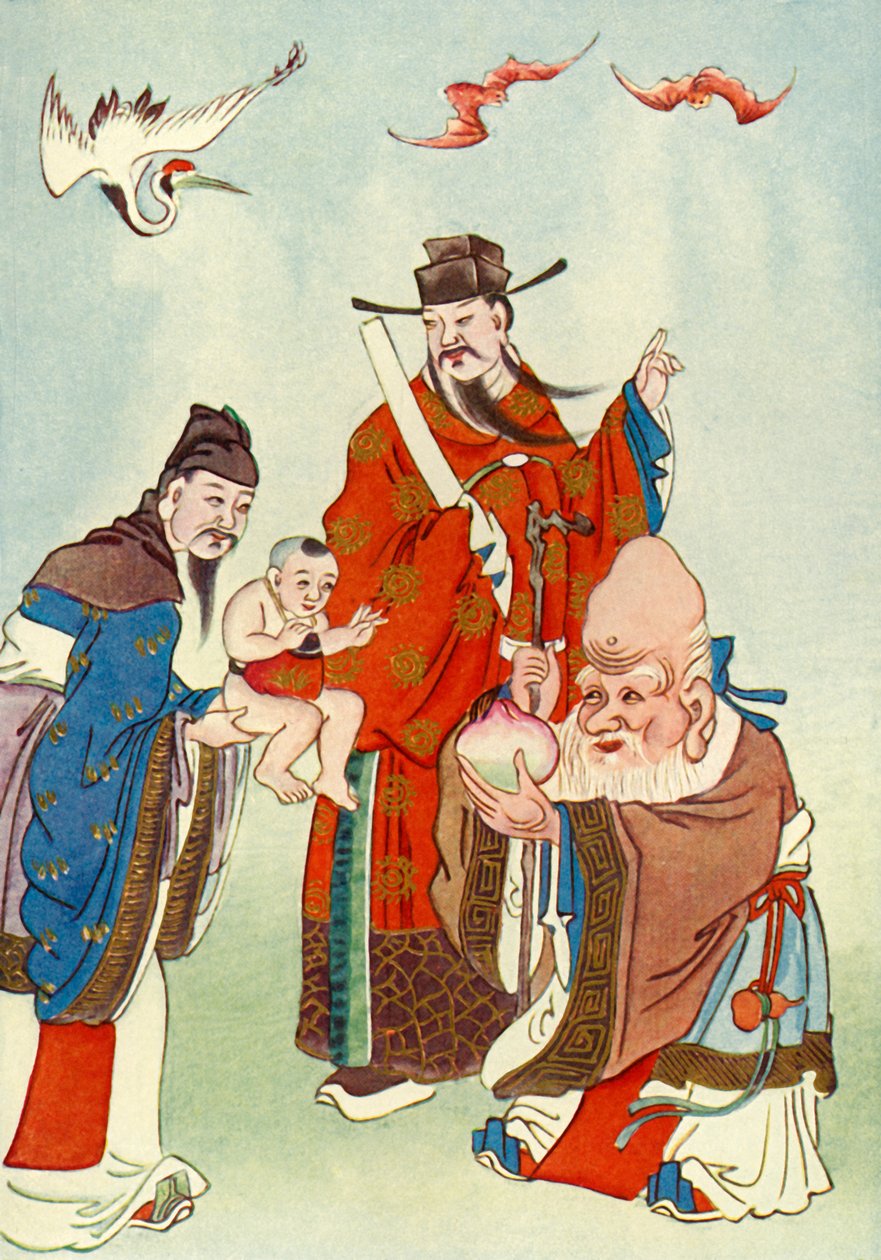 „Bohové štěstí, kanceláře a dlouhověkosti“, 1922. od Unbekannt