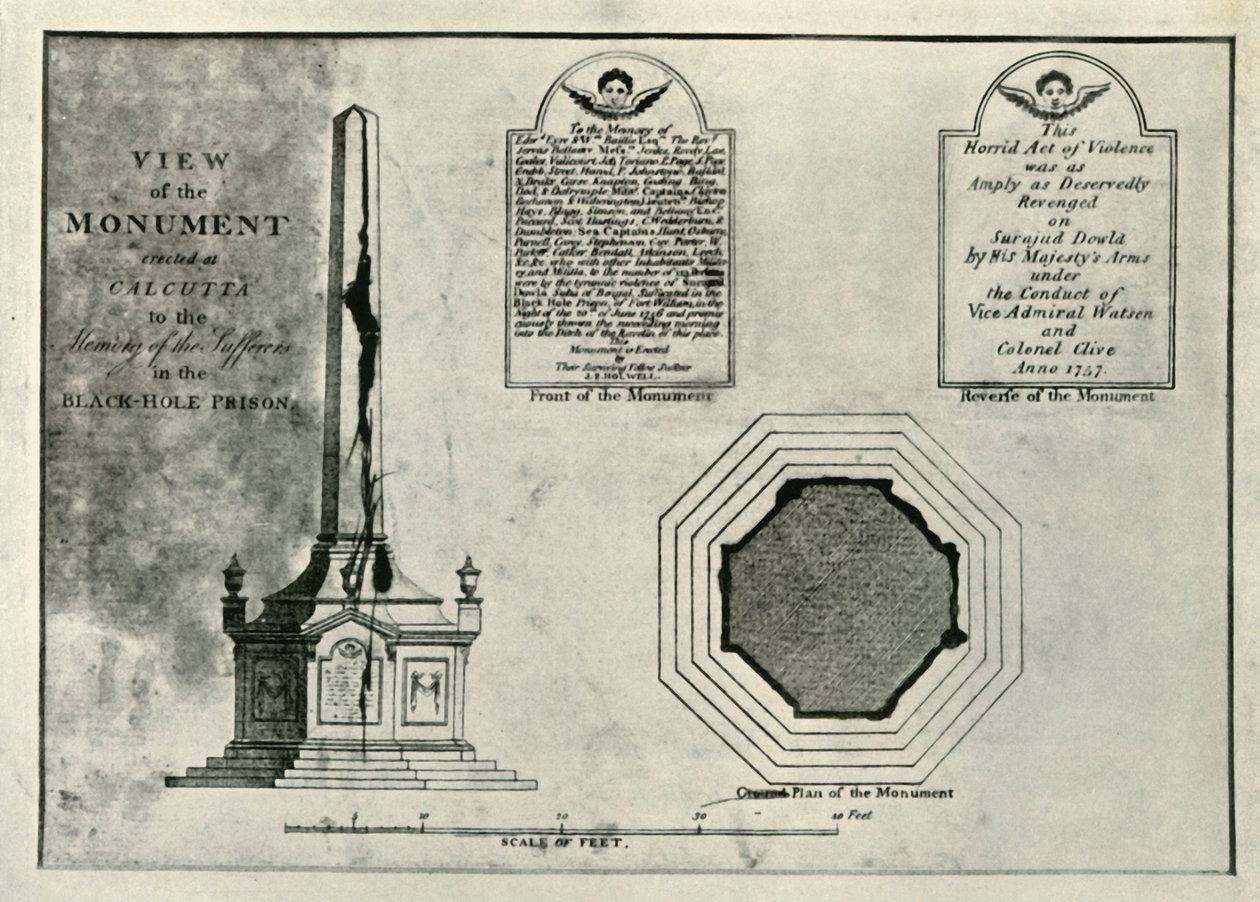 The Holwell Monument, c1820, 1925. od Unbekannt