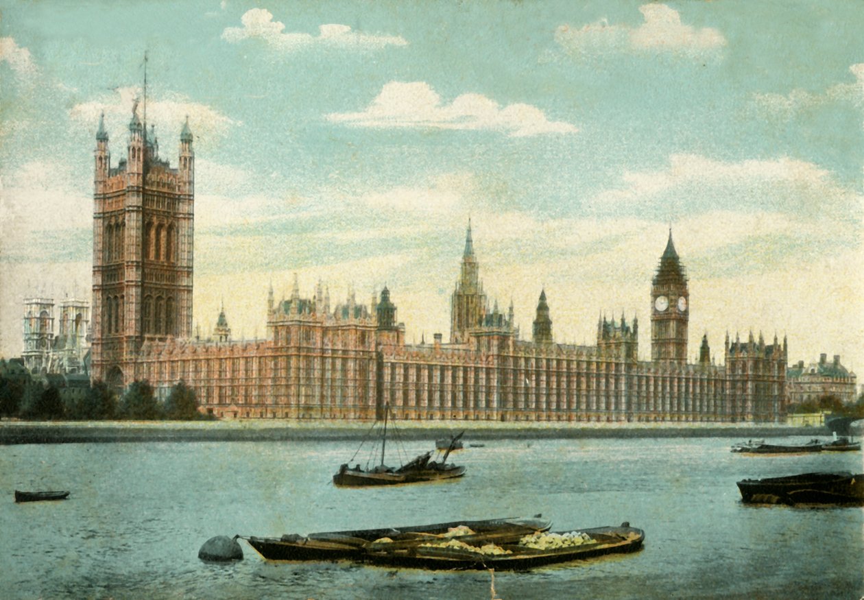 The Houses of Parliament, Londýn, 1906. od Unbekannt