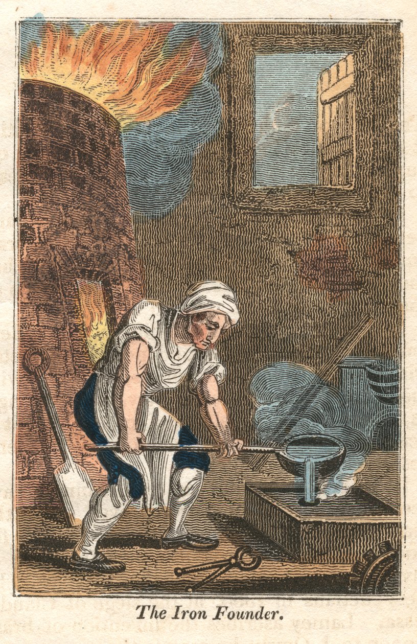 The Iron Founder, Rotherham, Yorkshire, 1821 od Unbekannt