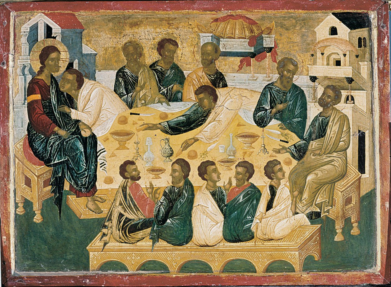 Poslední večeře, byzantská ikona. od Unbekannt