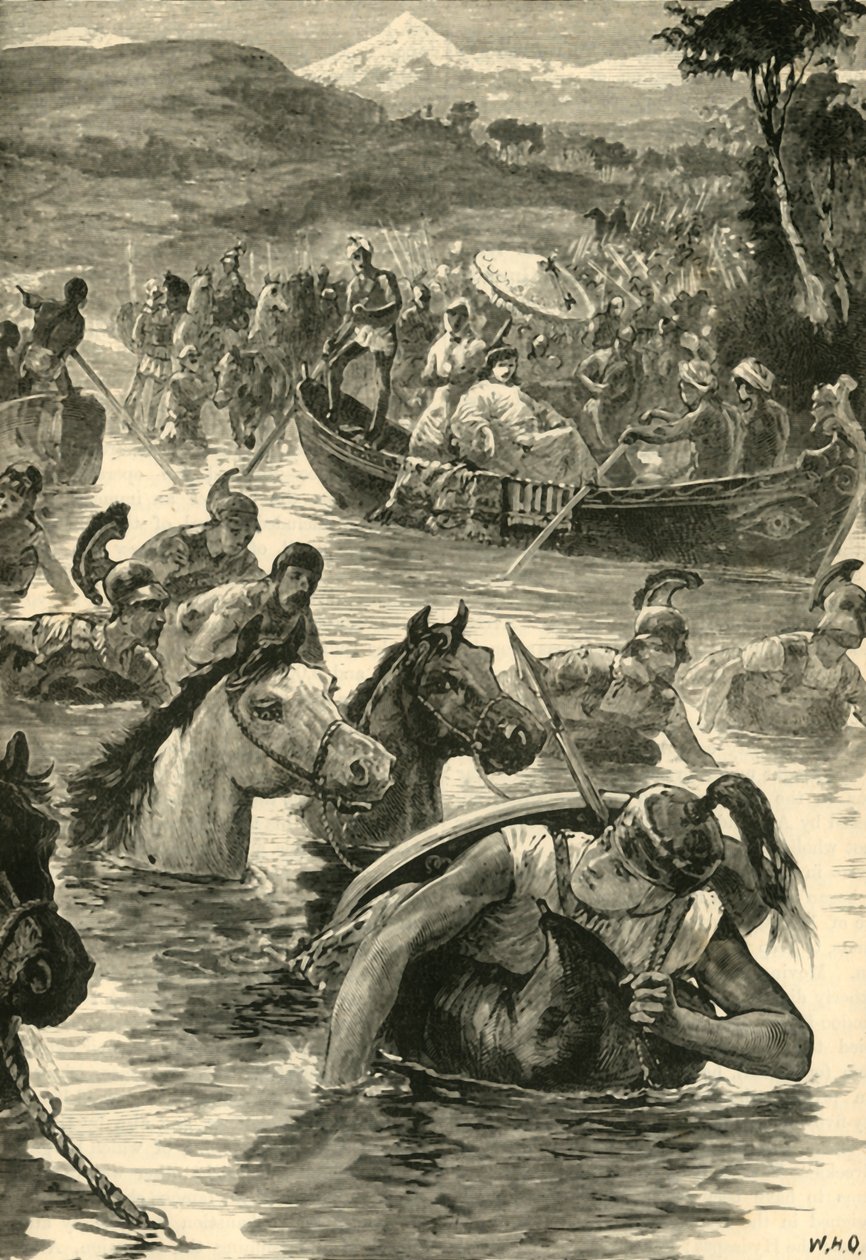 The Makedonians Crossing the Jaxartes, 1890. od Unbekannt