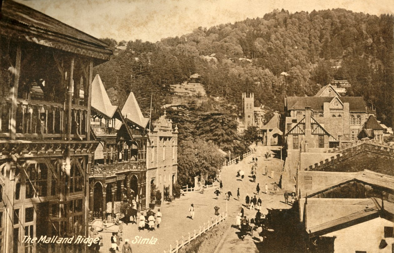 The Mall and Ridge - Simla, c1918-c1939. od Unbekannt