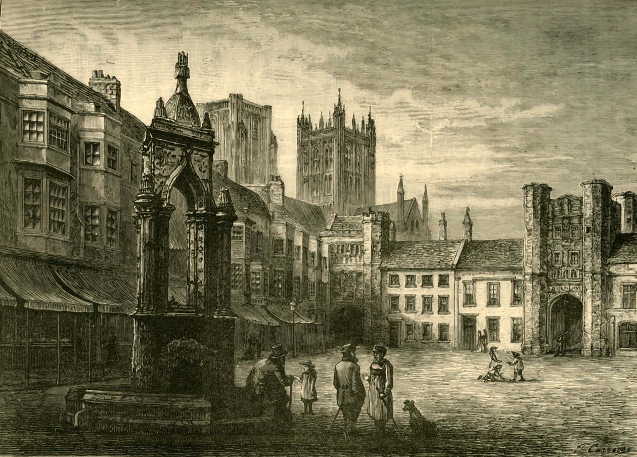 The Market-Place, Wells, 1898. od Unbekannt