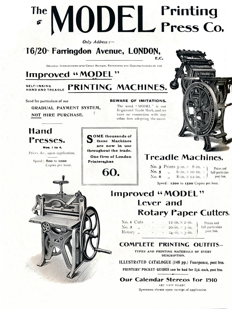 The Model Printing Press Co., 1910 od Unbekannt