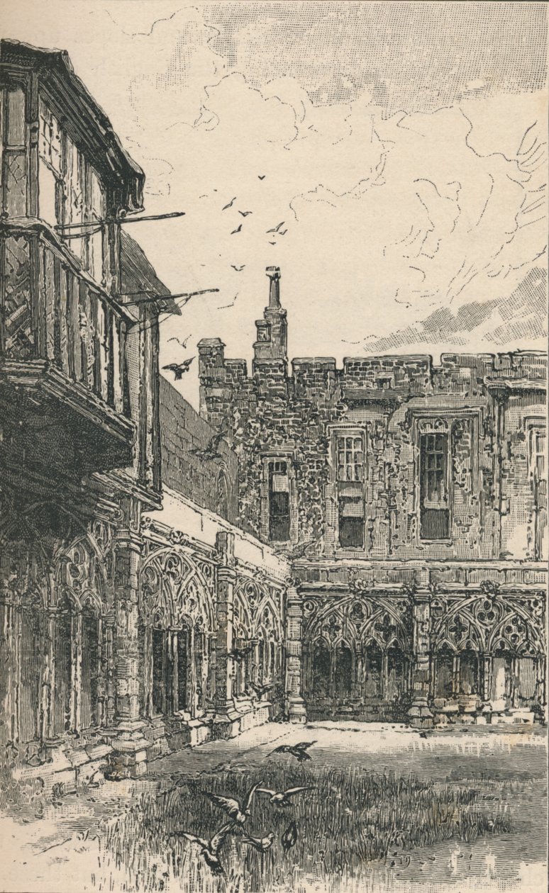 The Outer Cloisters and Anne Boleyns Window, 1895 od Unbekannt