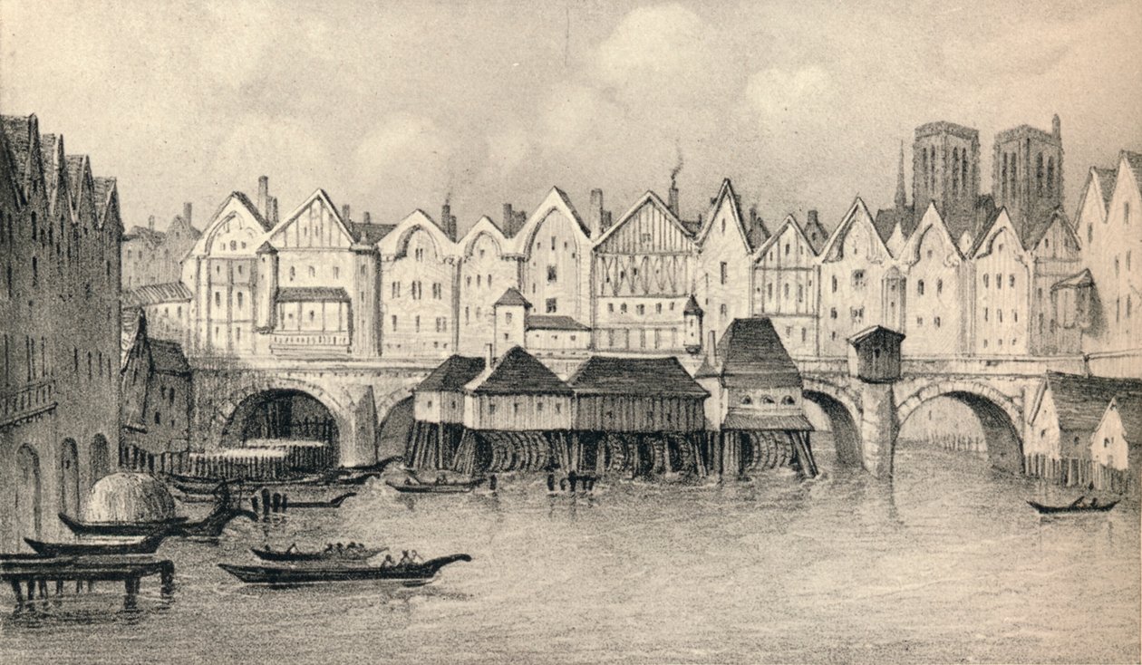 Pont Notre-Dame v roce 1560, 1915. od Unbekannt