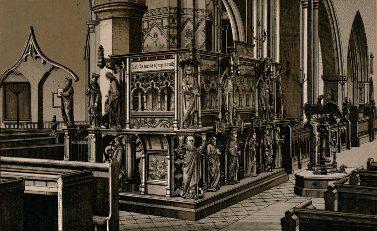 Kazatelna, kostel sv. Mikuláše, c1880. od Unbekannt