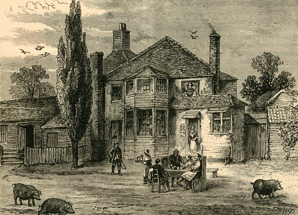 The Queens Head and Artyčok., c1876. od Unbekannt