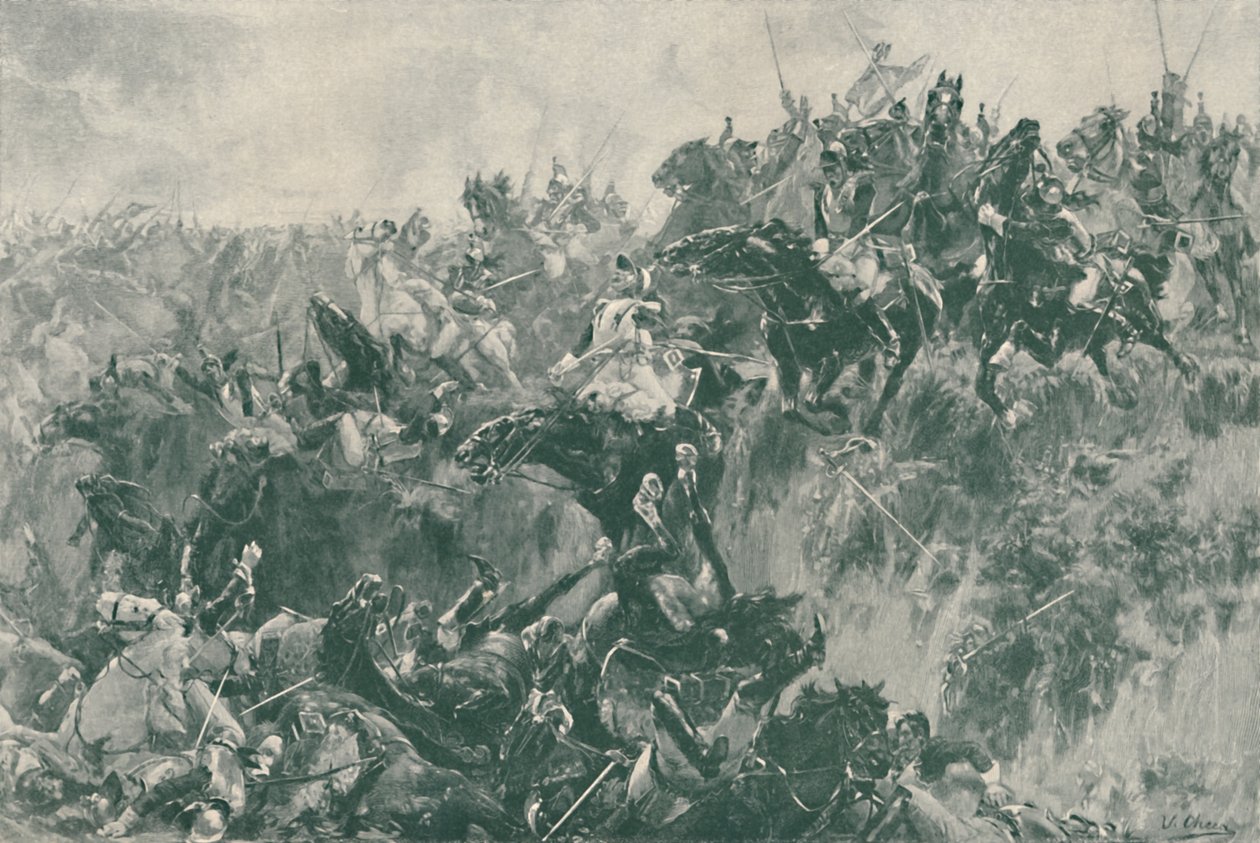 Rokle u Waterloo, 1815, 1896 od Unbekannt