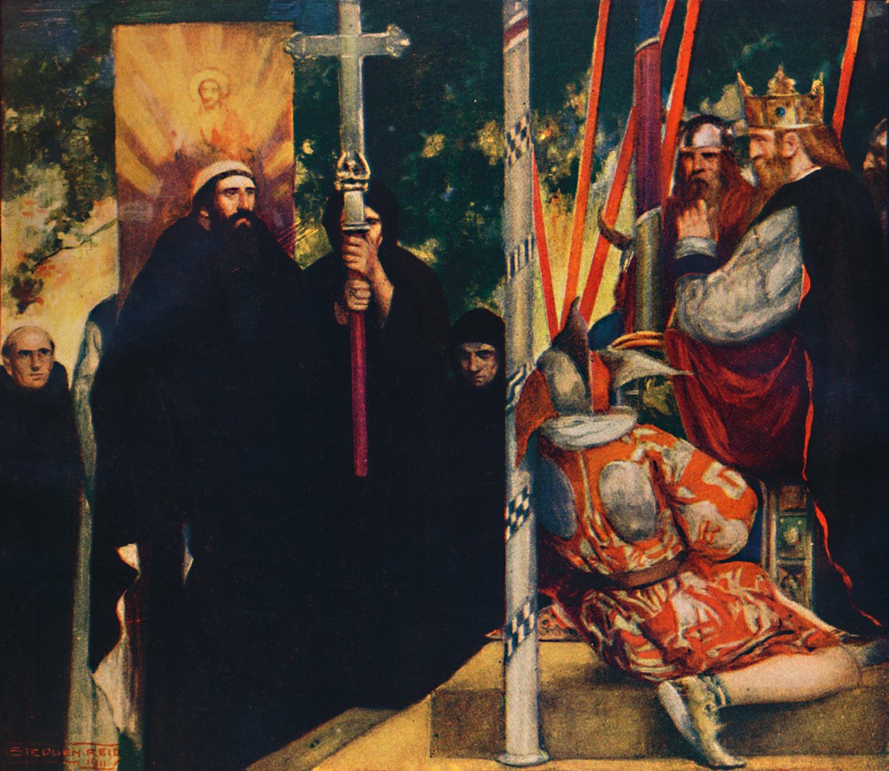 Přijetí svatého Augustina od Ethelberta, 1912 od Unbekannt