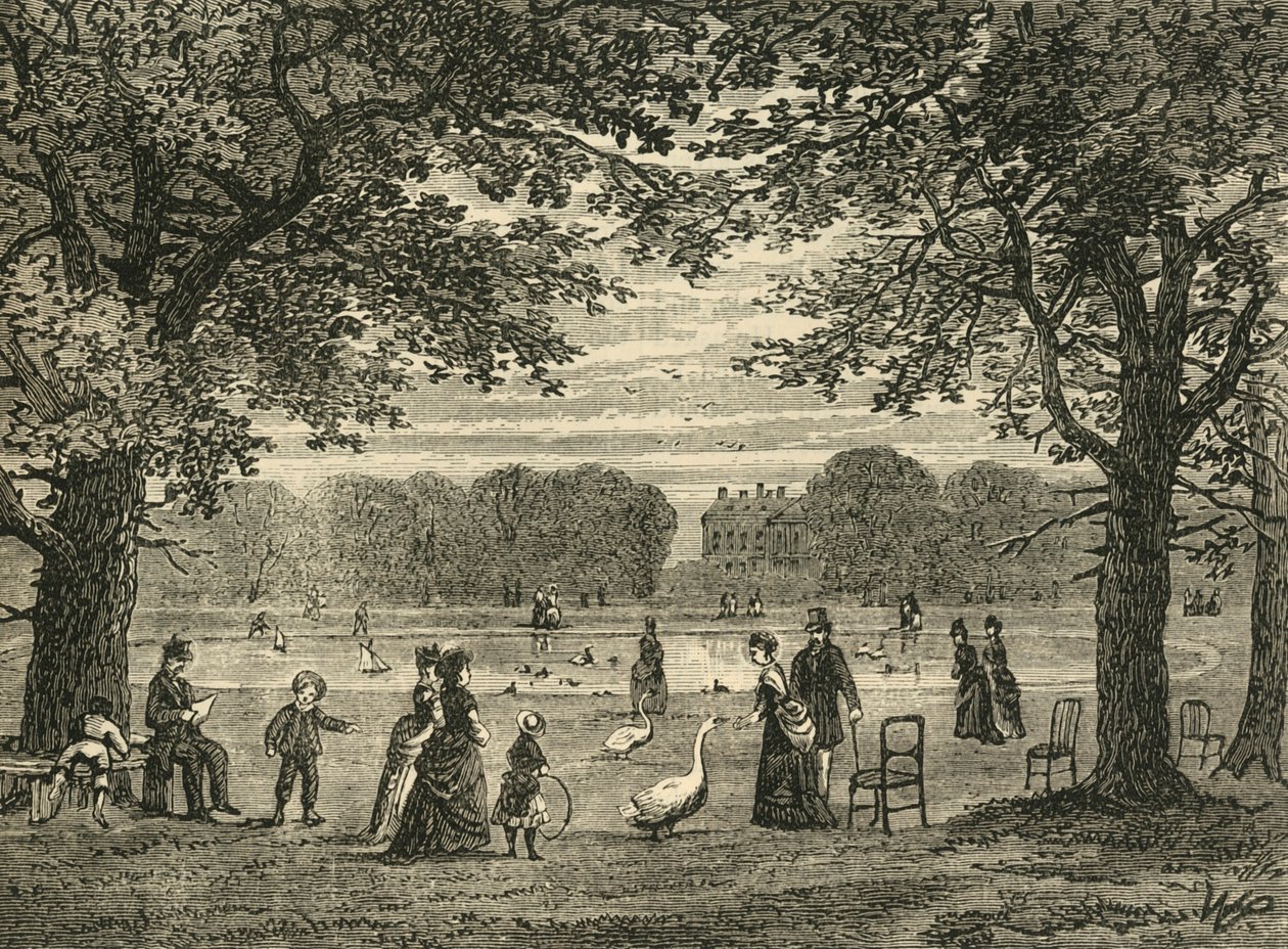 The Round Pond, Kensington Gardens, c1876. od Unbekannt
