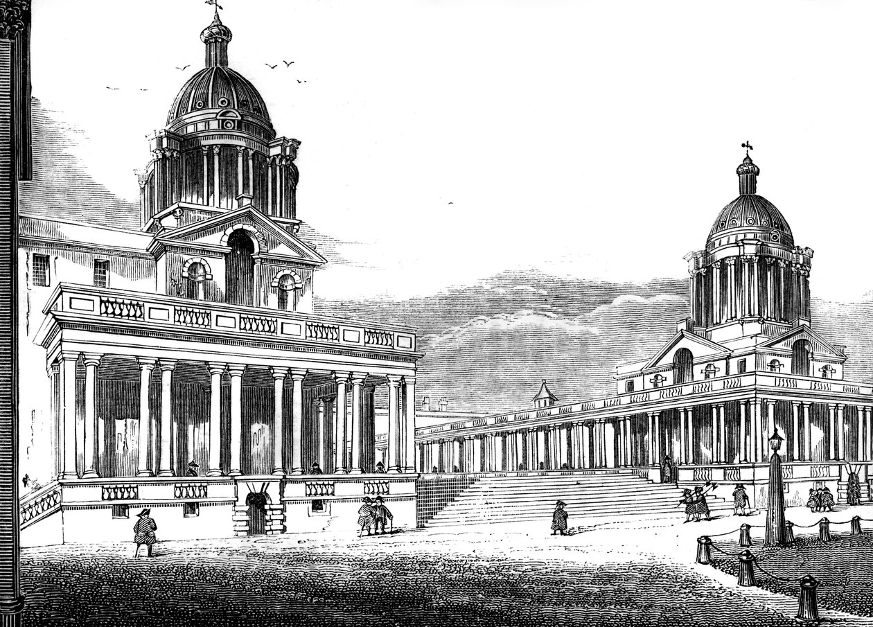 Královská nemocnice, Greenwich, Londýn, 19. století od Unbekannt