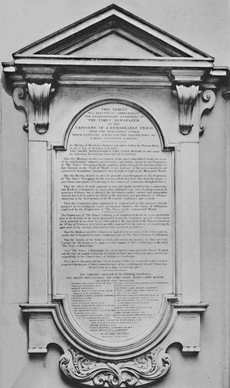 The Times Memorial v Lloyds, c1800, 1928 od Unbekannt