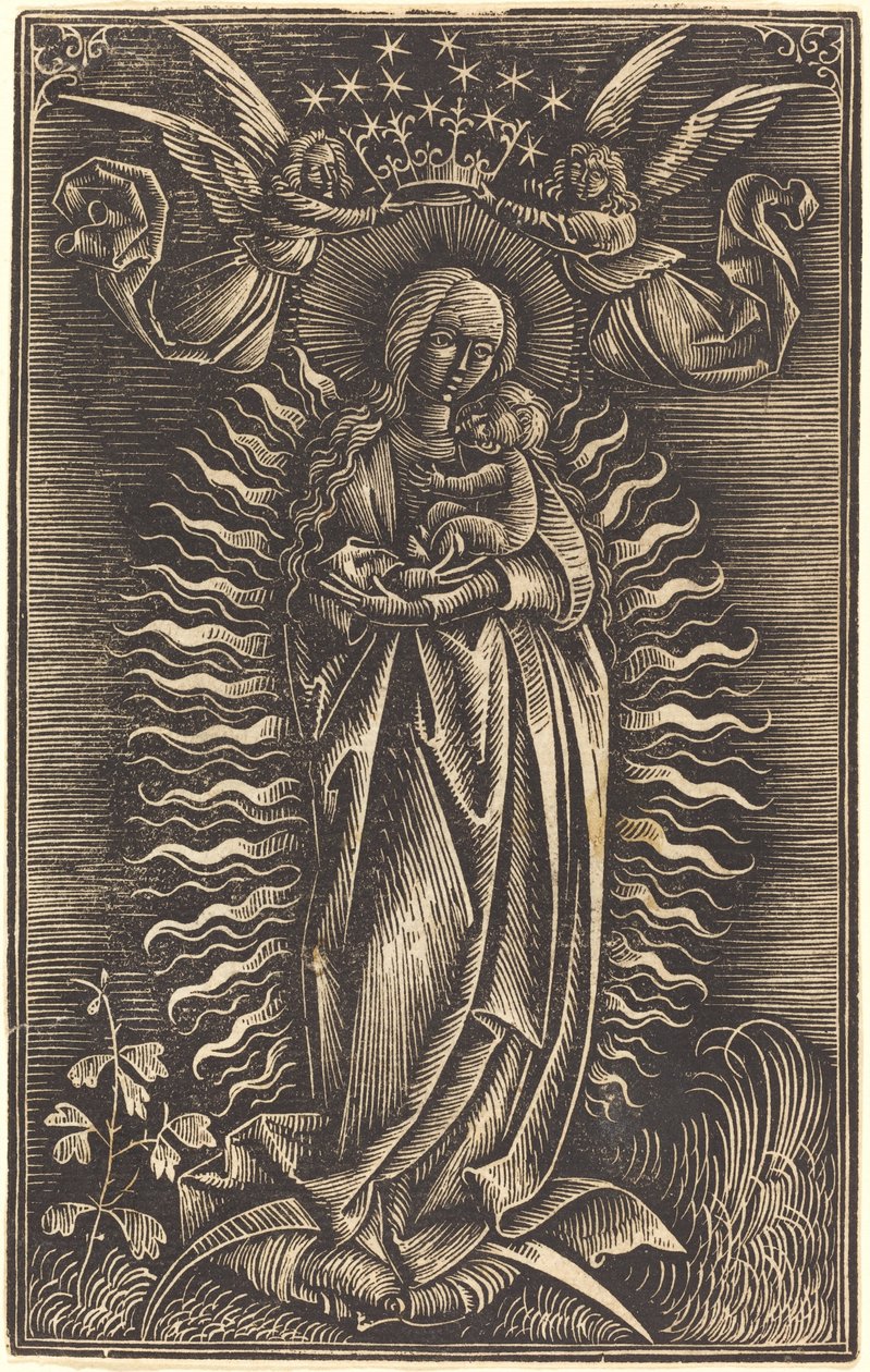 Panna korunovaná dvěma anděly, c. 1500. od Unbekannt