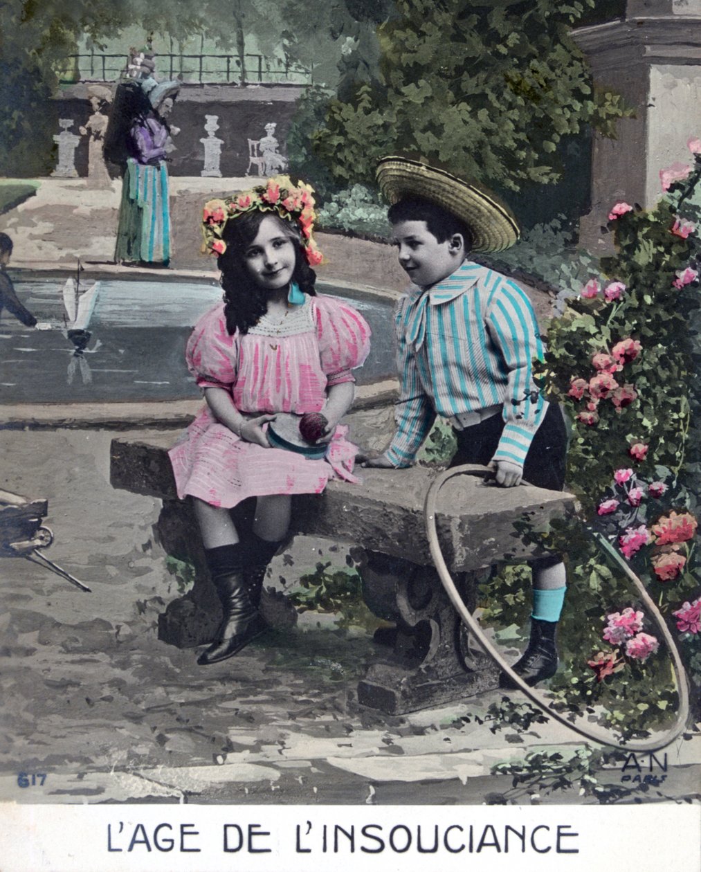 Věk nevinnosti, Francouzská pohlednice, c1900 od Unbekannt
