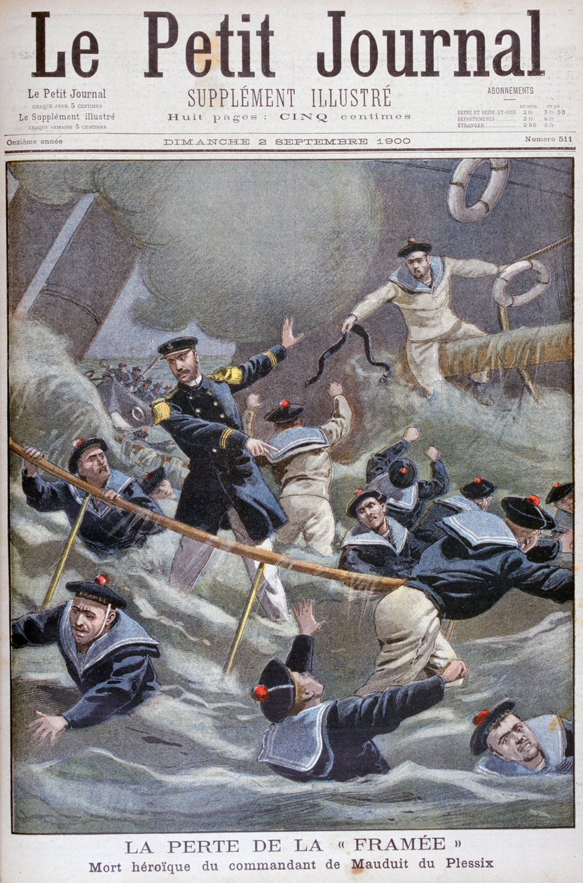 Ztráta francouzského torpédoborce Framee, 1900 od Unbekannt