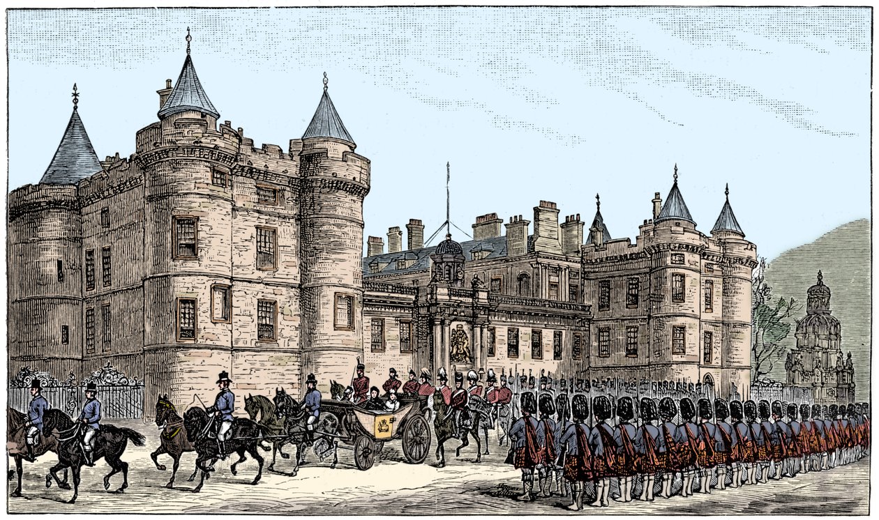Královna opouští Holyrood Palace, Edinburgh, 1886, 1900 od Unbekannt